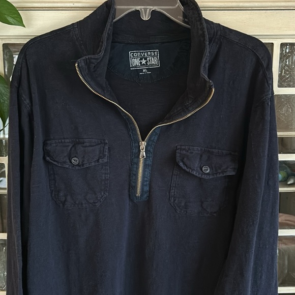 Men’s Converse Cotton Navy Long Sleeve - Picture 3 of 6